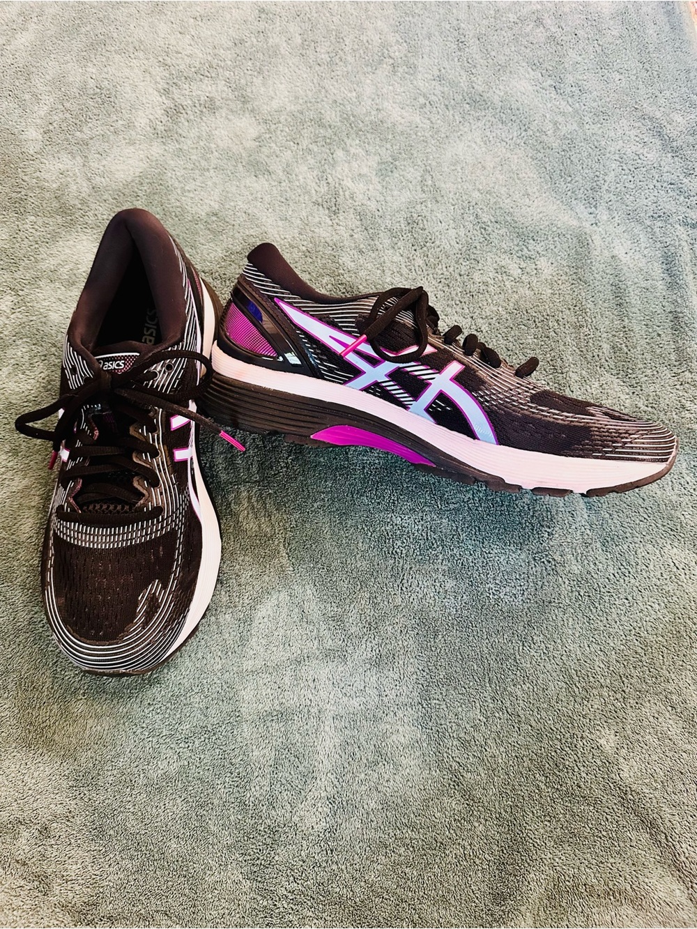 ASICS Gel Nimbus 21 Running Shoes Black Pink Women’s Size 9.5 Sneakers
